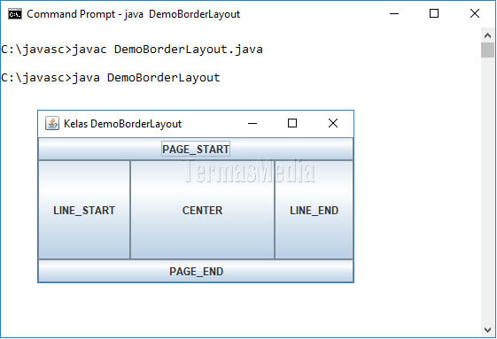 Mengatur letak komponen Java dengan kelas BorderLayout