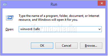 Menjalankan Microsoft Word dalam mode aman (safe mode)