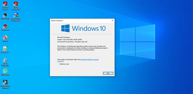 Mengetahui versi version build number Microsoft Windows 10