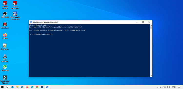 Selalu menjalankan membuka powershell mode administrator di Windows 10