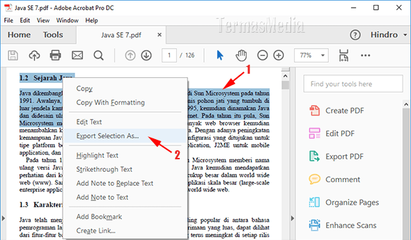 Cara Konversi Bagian Tertentu PDF Ke Microsoft Word Di Adobe Acrobat