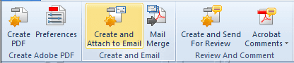 Mengkonversi Word ke PDF dan mengirim lewat email tab Acrobat