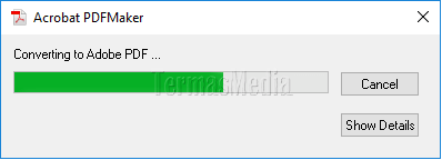 Mengkonversi file Word ke PDF menggunakan tool Adobe PDFMaker