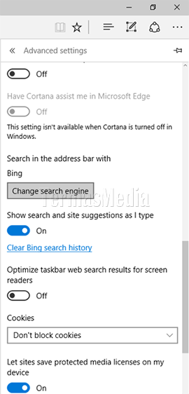 Mengganti search engine standar (default search engine) di Microsoft Edge