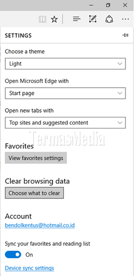 Menghapus data penelusuran (browsing data) secara otomatis di browser Microsoft Edge