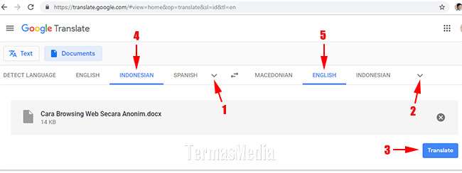 Menterjemahkan dokumen ke bahasa berbeda dengan Google Translate