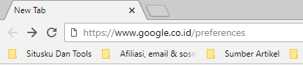 Mengubah jumlah tampilan hasil pencarian per halaman di Google Chrome