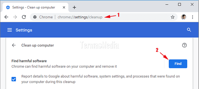 Tool built-in anti-malware Google Chrome