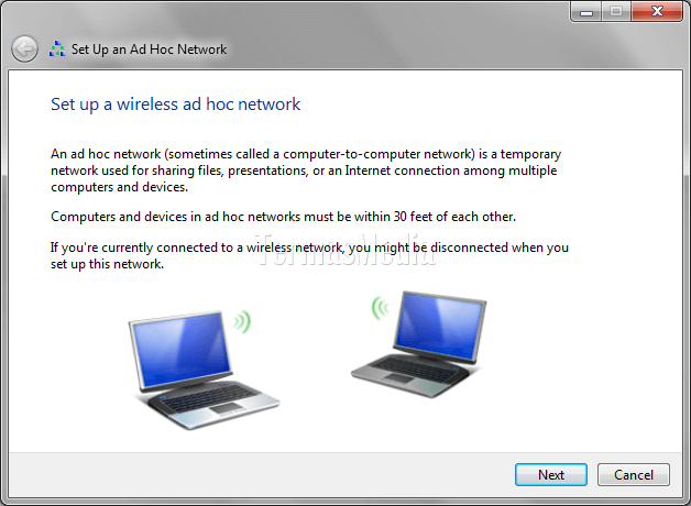 Membuat jaringan wireless mode ad hoc di Windows