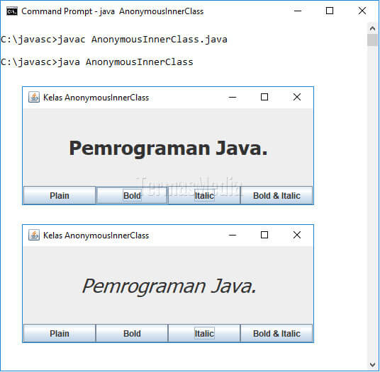 Anonymous inner class di bahasa pemrograman Java