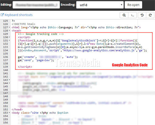 Menambahkan kode Google Analytics ke website Joomla