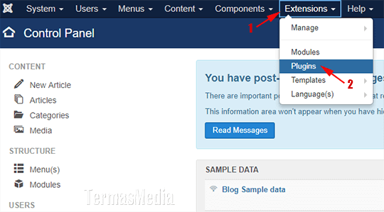 Cara menghilangkan menonaktifkan tombol di editor Joomla
