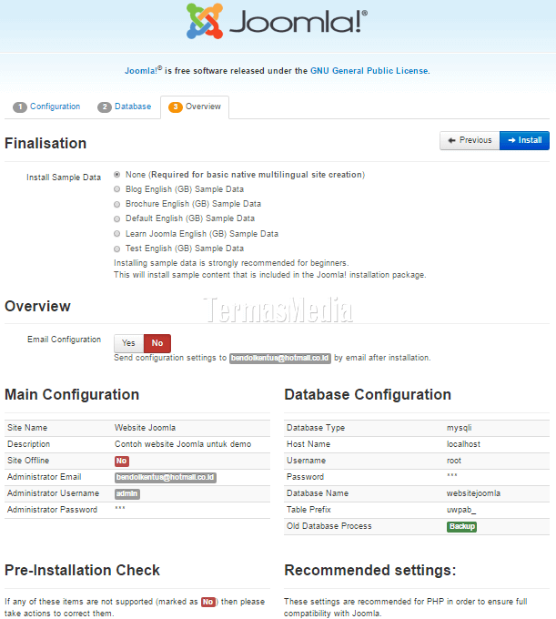 Instalasi Joomla 3 di localhost