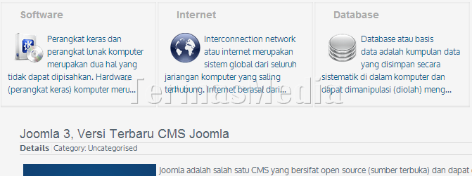 Menghilangkan tulisan Home di  homepage Joomla