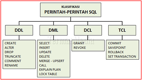 Klasifikasi perintah-perintah dasar dalam SQL