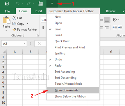 Menambahkan kalkulator di quick access toolbar Excel