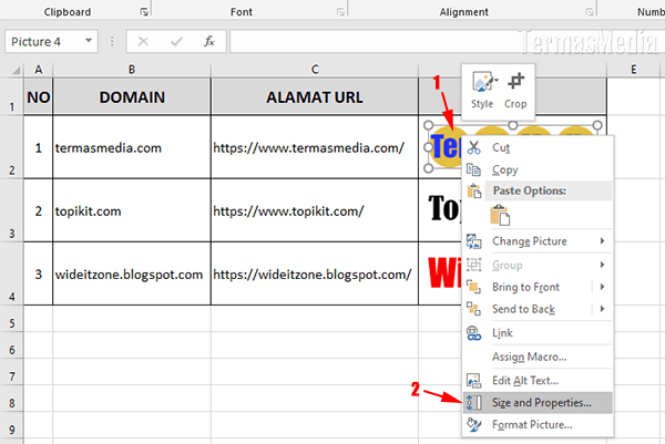 Cara mengunci (lock) gambar pada sebuah sel Microsoft Excel