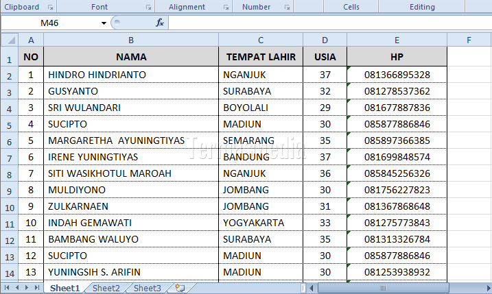 Menemukan data duplikat dengan pemformatan bersyarat di Excel
