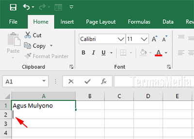 Membuat atau memulai baris baru (new line) di sebuah sel Microsoft Excel