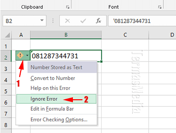 Cara Menyimpan Nomor Hp Di Excel