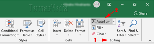 Cara menggunakan fitur autosum di Microsoft Excel