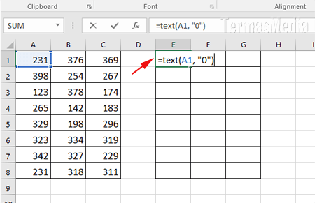 Cara mengkonversi mengubah data angka menjadi teks di Microsoft Excel