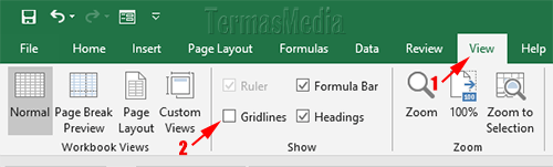 Cara menampilkan dan menyembunyikan kembali gridlines di Microsoft Excel