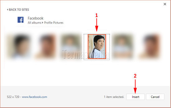 Menyisipkan gambar dari Facebook langsung di Microsoft PowerPoint