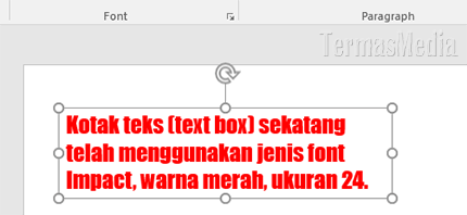 Cara mengubah font default untuk kotak teks (text box) di Microsoft PowerPoint