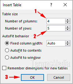Cara membuat tabel di Microsoft Word