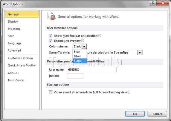 Mengubah color scheme di Microsoft Word