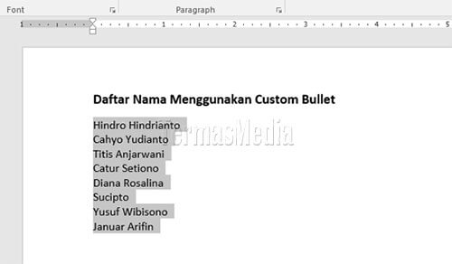 Membuat custom bullet di Microsoft Word