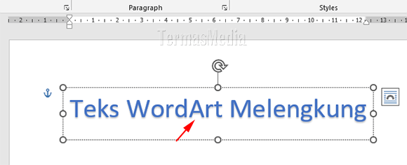 Membuat text tulisan melengkung curve text Microsoft Word