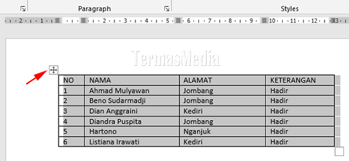 Cara cepat dan otomatis memformat tabel di Microsoft Word dengan fitur Table Styles