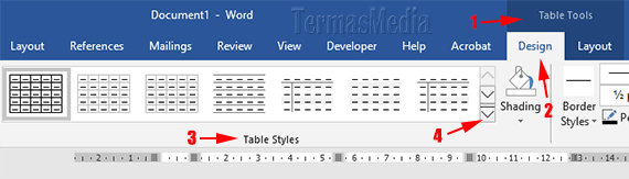 Cara cepat dan otomatis memformat tabel di Microsoft Word dengan fitur Table Styles