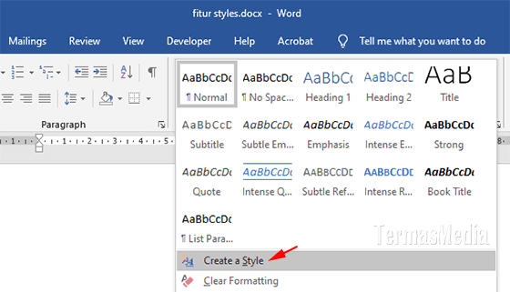 Cara cepat memformat teks dengan fitur styles di Microsoft Word