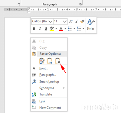 Cara menyalin dan menempel teks tanpa format di dokumen Microsoft Word