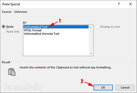 Cara menyalin dan menempel teks tanpa format di dokumen Microsoft Word