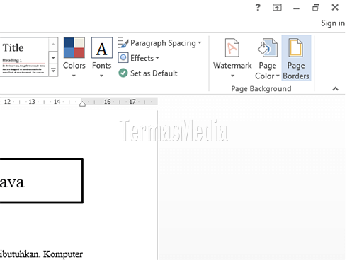 Menambahkan batas halaman (page border) ke Microsoft Word