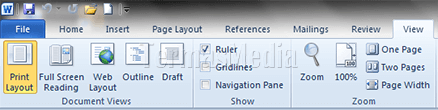 Navigasi dokumen Microsoft Word dengan fitur thumbnail