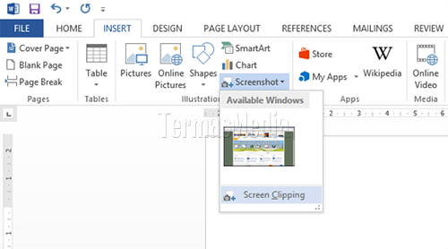 Menggunakan fitur screenshot di Microsoft Word