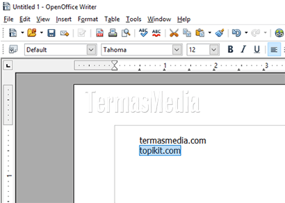 Membuat hyperlink (link) secara manual di OpenOffice