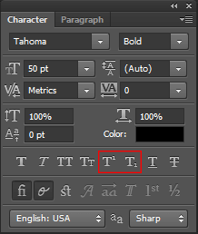 Cara membuat teks subscript atau superscript di Adobe Photoshop