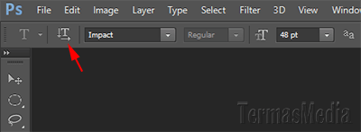 Cara membuat tulisan atau teks vertikal di Adobe Photoshop