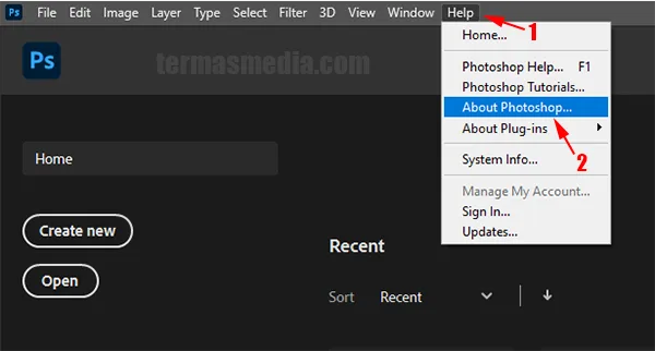 Mengetahui memeriksa versi Adobe Photoshop