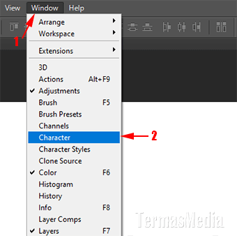 Menggarisbawahi memberi garis bawah teks Adobe Photoshop