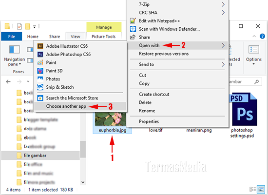 Menjadikan Adobe Photoshop editor default untuk file gambar (JPG, PNG, GIF, TIFF, PSD)