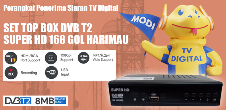 Set Top Box (STB) DVB T2 Super HD 168 GOL Harimau