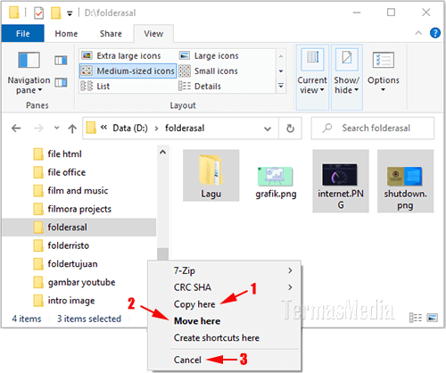 Cara menyalin (copy) atau memindahkan (move) file dan folder di Windows 10
