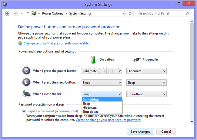 Mengatur laptop Windows tetap menyala ketika ditutup